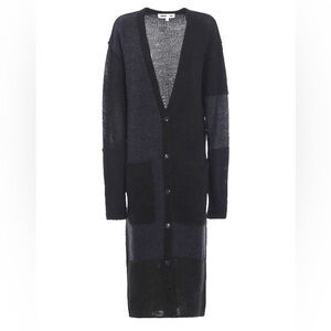 MCQ by Alexander McQueen Long Patchwork Duster Cardigan Size Xs - Black/Charcoal